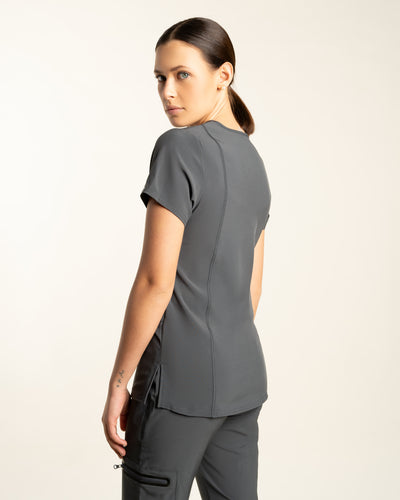 TOP MUJER SPORT STRETCH GRIS